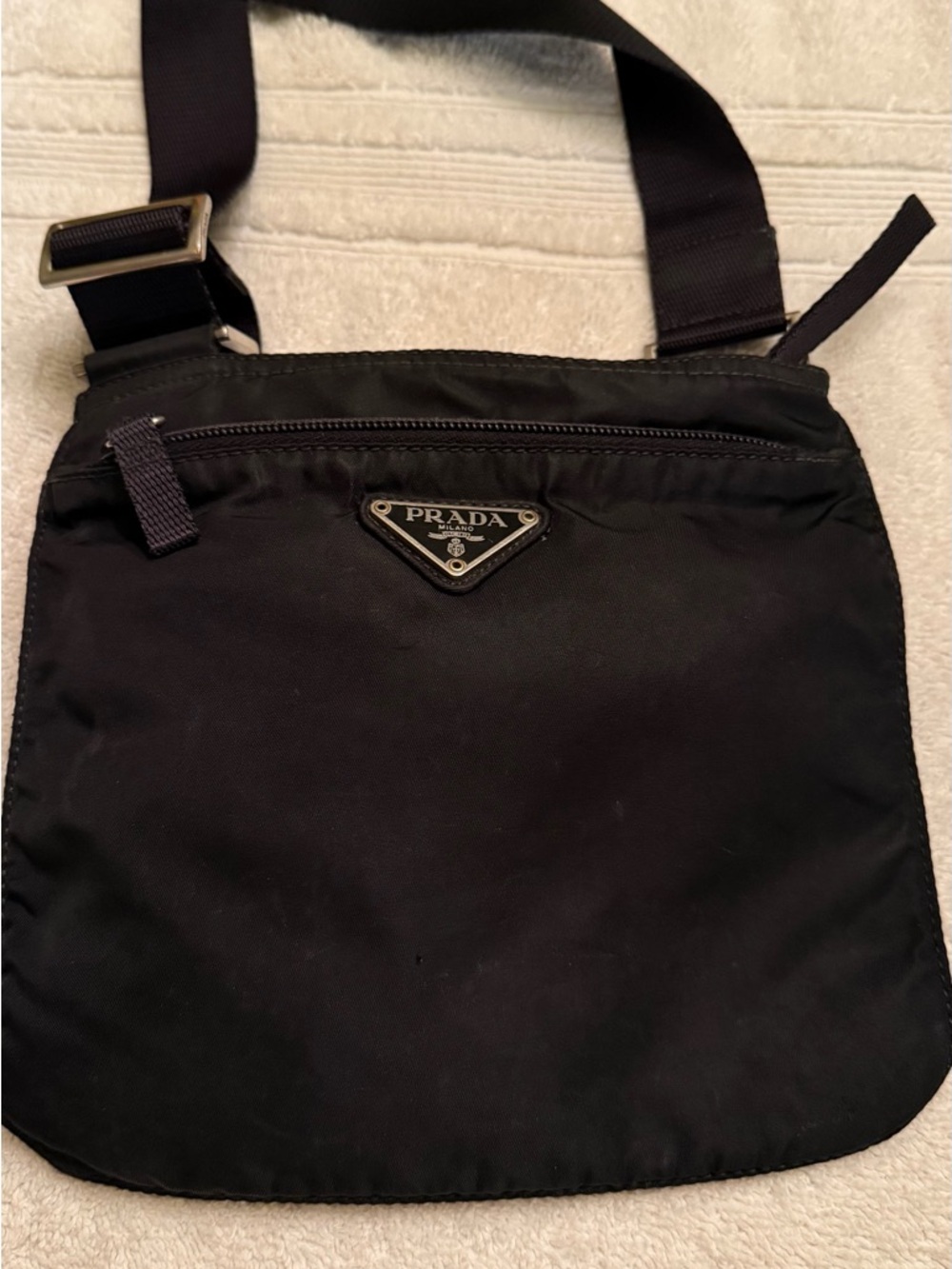 Prada Black Nylon Crossbody Bag  can be unisex